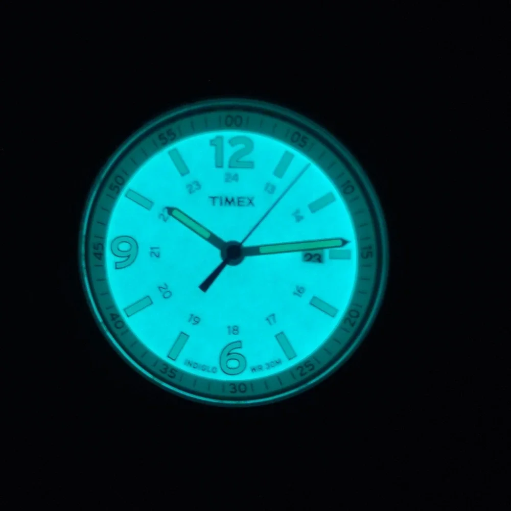 Vintage 2008 Timex Indiglo Tachymeter Date 40mm Mens Quartz Watch Restored MINT